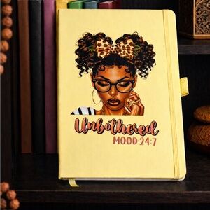 Yellow 'Unbothered Mood 24/7' Journal